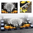 thumbnail image 1 of qiangxu,Halloween Door Mats Pumpkin Spooky Ghost Floor Mats Scary Entry Rug Non-slip Rubber Front Doormats Durable and Easy to Clean Carpets Living Room Rugs Black2 31.5*11.84'', 1 of 6
