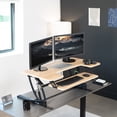 thumbnail image 2 of VIVO Light Wood Adjustable Extra Wide 42" Stand Up Desk Converter, Black Frame, 2 of 5