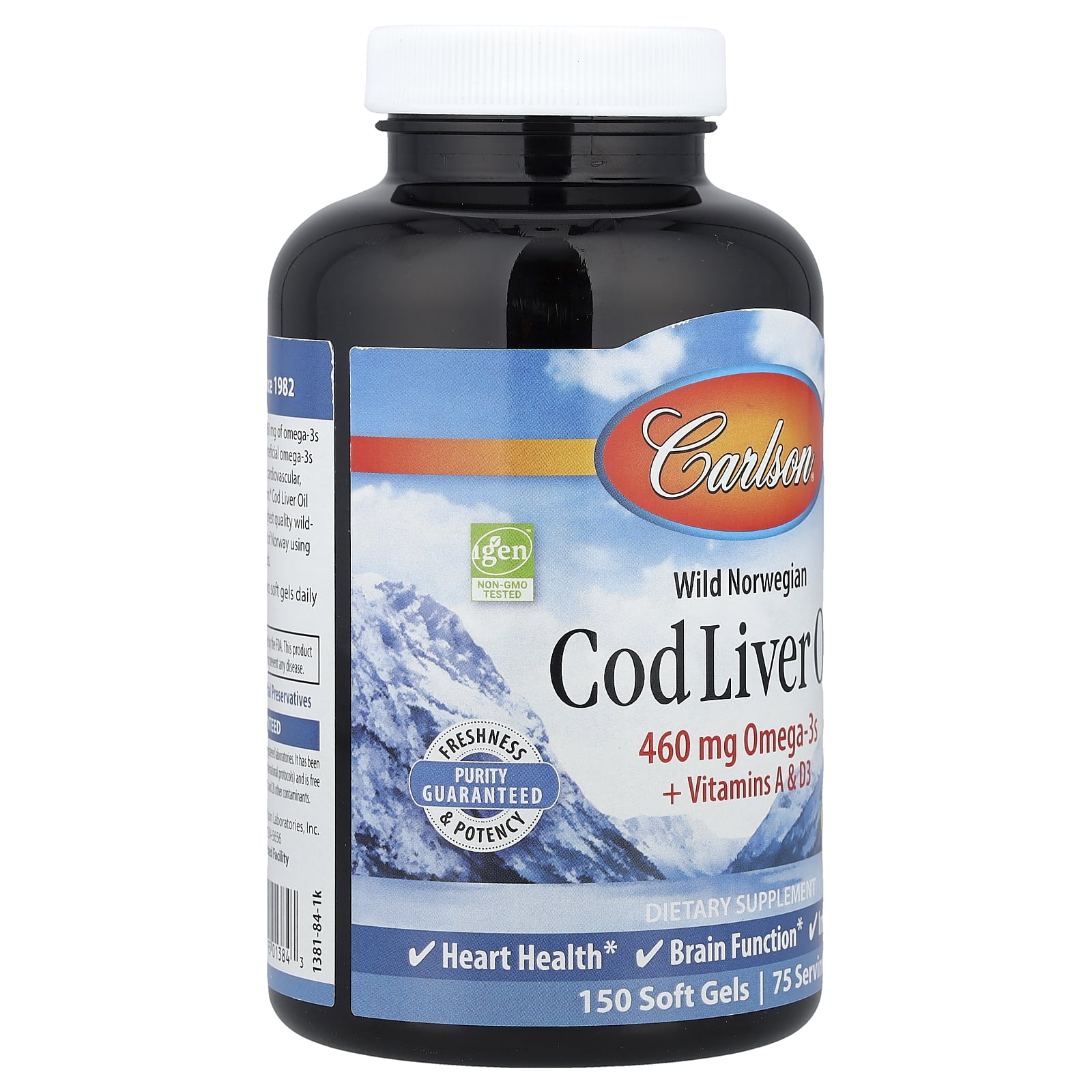 Carlson - Cod Liver Oil Gems Bonus Pack 150 Soft Gels + 30 Free Soft Gels Lightly Lemon 1000 mg. - 180 Softgels
