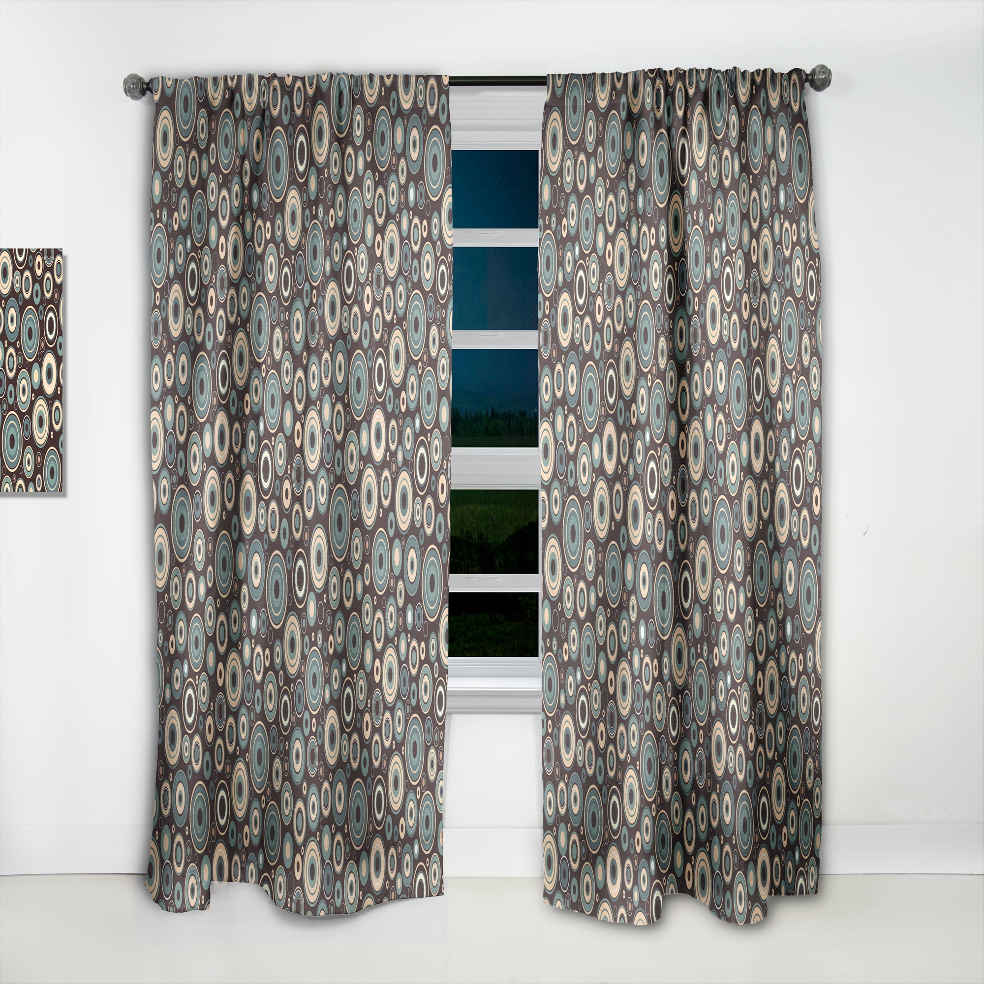 Designart 'Colorful Circular Dance IX' Mid-Century Modern Curtain Panel