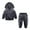 Black, variant on Godderr 2PCS Kids Toddler Velour Sweatshirt Outfits Set Boys Girls with Pocket Tracksuits Set Baby Hooded Warm Workout Jogging Sets for 9M-8Y