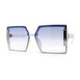 thumbnail image 1 of Womens Rimless Mod 90s Squared Butterfly Designer Sunglasses White Blue, 1 of 4