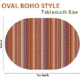thumbnail image 5 of Boho Oval Tablecloth 60 x 84, Colorful Stripe Boho Tablecloth Table Cover, Farmhouse Table Cloths for Parties, Kitchen Dining Table, Polyester Fabric Flower Tablecloth, Boho Decor, 5 of 6