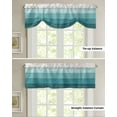 thumbnail image 5 of Fsddascl Teal Ombre Tie Up Valance Curtains for Windows, Kitchen Curtains Window Treatments, Farmhouse Vintage Wooden Striped Short Window Shades Valances for Bedroom Bathroom Cafe 42"x12", 5 of 7