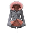 thumbnail image 5 of Puffer Jacket Sevevn Women's Winter Thicken Hooded Sherpa Lined Parka Military Anorak Jacket Warm Short Cotton Coats for Women, 5 of 5