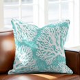 thumbnail image 2 of Throw Pillow Covers, Teal Green Coastal Decorative Throw Pillow Covers 20x20 Inch, Summer Nautical Ocean Beach Square Linen Pillow Cases for Couch/Living Room/Sofa, 2 of 9