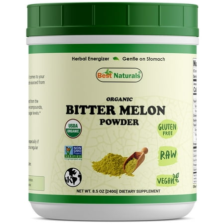 Best Naturals Certified Organic Bitter Melon Powder 8.5 OZ (240 Gram), Momordica Charantia, Non-GMO Project Verified & USDA Certified