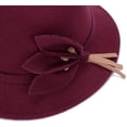 thumbnail image 2 of CoCopeaunts Women Bucket Hat Autumn Winter Warm Basin Hat Flower Wide Brim Wool Felt Caps Solid Color Ladies Grace Bucket Cap, 2 of 8