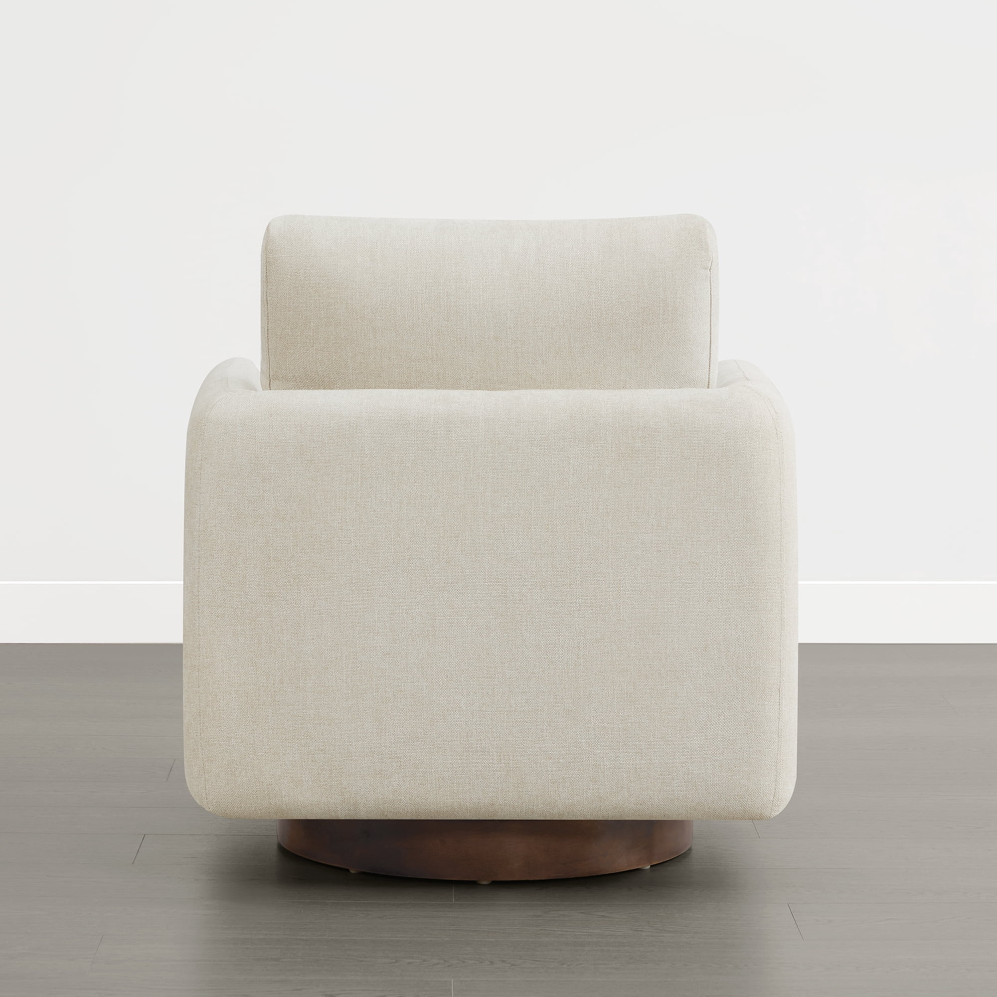 Spruce & Spring Upholstered Swivel Accent Chair with Back Cushion Single, Linen