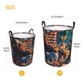 thumbnail image 3 of Balery Whimsical Animal Spiral Cesta de ropa redonda con asas, impermeable, independiente, para ropa, juguetes, dormitorio y familia-Small, 3 of 6