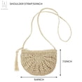 thumbnail image 3 of Gustave Women Straw Bags Handmade Woven Bag Summer Beach Rattan Shoulder Bag Sling Crossbody Purse with Tassels Bohemia Handbag (Beige), 3 of 9