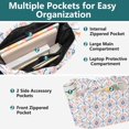 thumbnail image 3 of FORMRS Tote Bag for Women Quilted Large Capacity Travel Work Carry On Shoulder Handbag, Pink Mosaic Pattern, 3 of 7