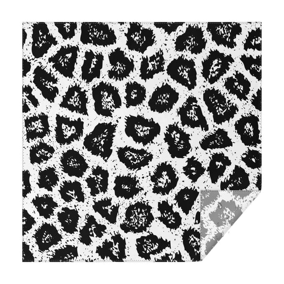 Black Leopard Pattern Square Tablecloth,Waterproof Square Table Cover,Wipeable Spillproof Washable Table Cover for Home Kitchen Party Decor 42"X42"(107x107cm)