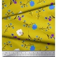 thumbnail image 2 of Soimoi Yellow Viscose Chiffon Fabric Leaves & Floral Artistic Printed Craft Fabric by the Yard 42 Inch Wide, 2 of 3