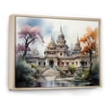 thumbnail image 2 of Designart "Reflecting at a Thai Temple I" Thailand Floater Framed Wall Art Living Room, 2 of 7