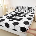 thumbnail image 5 of Erosebridal Letter E Soccer Ball Pattern Print Queen Sheet Sets, Sports Monogram Bed Set for Kids Boys and Girls, 1 Flat Sheet, 1 Fitted Sheet and 2 Pillowcases, 5 of 6