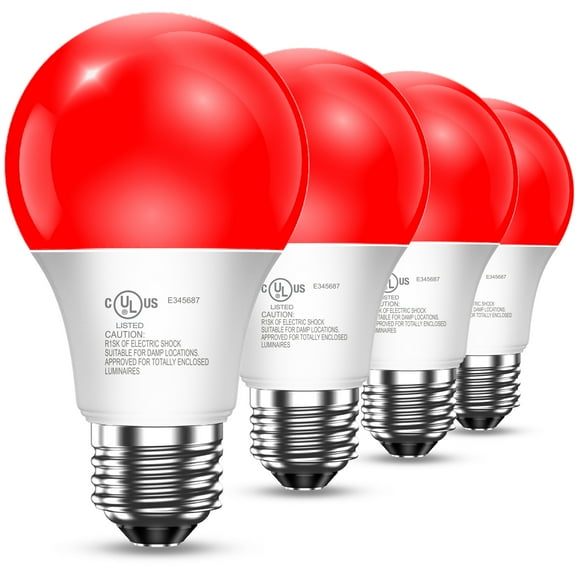 DAYBETTER 9W Red Light Bulbs for Sleep, Blue Light Blocking Bulb, Red Light Night Light for Melatonin Promoting, A19 9W E26 Base, Dim Light Bulbs for Bedroom, Baby Nursery,4 Pack