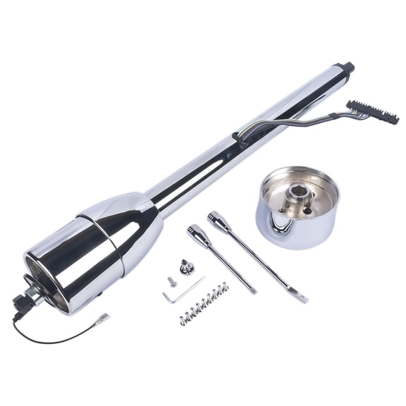 NEWZQ 32" Tilt Steering Column with 9 Bolt Style Wheel Adapter No Key for Manual Transmission