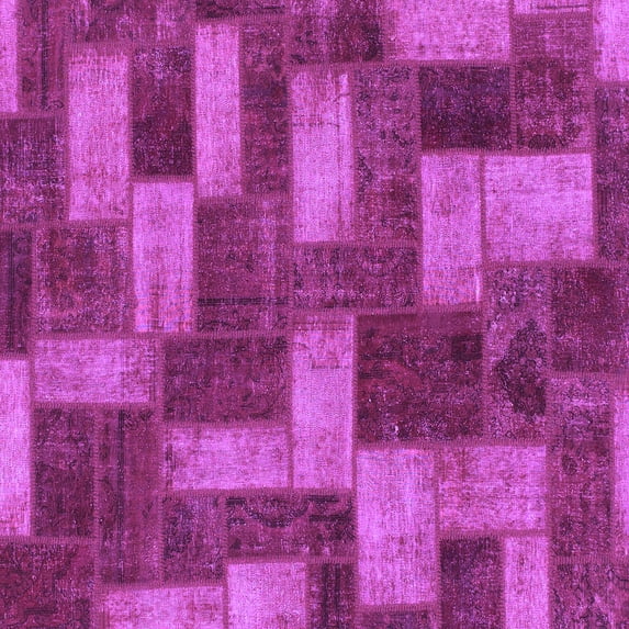Ahgly Company Indoor Square Abstract Purple Modern Area Rugs, 4' Square
