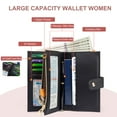 thumbnail image 2 of Billetera yiijay de piel con triple embrague y bloqueo RFID para mujer, 2 of 6