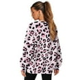 thumbnail image 6 of SCRAWLGOD Leopard Print Pink Black Crewneck Fall Sweatshirts for Women Trendy Women's Long Sleeve Pullover Tops with Pockets Fashion for Daily Wear, Spots, Office, S, 6 of 7