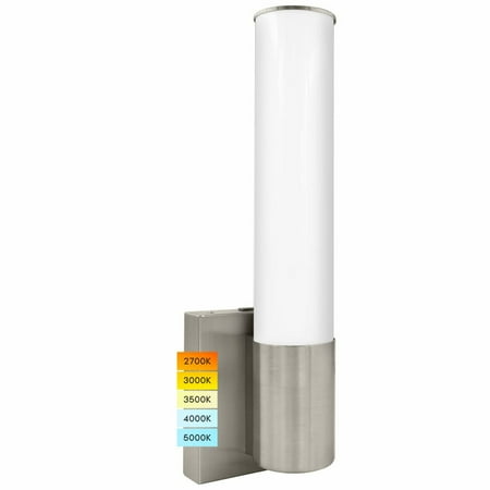 

ModernGlow 14 LED Wall Sconce - Brushed Nickel 5 Color Options Dimmable 1000 Lumens CRI 90 Damp Rated ETL Listed