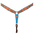 thumbnail image 3 of HILASON Western Wool Breast Collar Headstall Tack Set with Leather Tugs Turquoise & Brown, 3 of 6