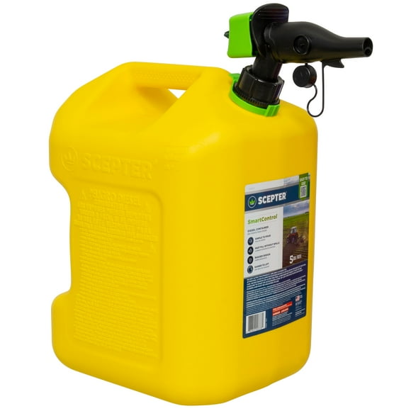 Scepter SmartControl RearHandle Diesel Gas Container Jug, 5 Gallon Yellow