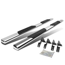 6.75\" Flat Side Step Running Boards For 2019-2024 Ram 1500 Crew Cab - Chrome/Black