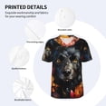 thumbnail image 3 of Uemuo Colorful Floral Black Dog Print Mens Polo Shirts Baseball T-shirt Performance Short Sleeve Golf Shirt Moisture Wicking Athletic Casual Collared T-Shirt-Large, 3 of 7