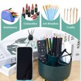 thumbnail image 5 of SAYEEC Green 360°Rotatable 5-Compartment Desktop Pen Holder Organizer with Phone Stand for Office Home, 5 of 8