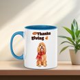 thumbnail image 3 of Happy Thanksgiving Cocker Spaniel with Turkey Pumpkins Autumn Vibes 11oz Accent Two-tone Mug Cockers Dog Lover Gifts Coffee Tea Cup - 12018, 3 of 5