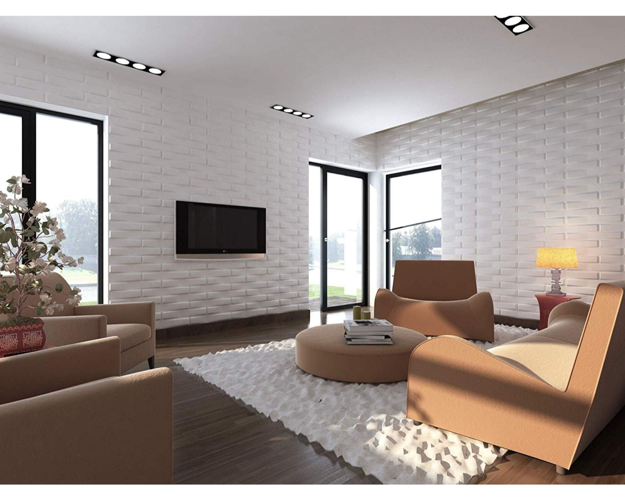 3D Decorative Wall Panels/Paintable Plant Fiber Design