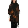 thumbnail image 1 of Châle Long en Spirale Abstraite Marron Tassel Scarf, Léger et Chaud pour Femmes, 1 of 6