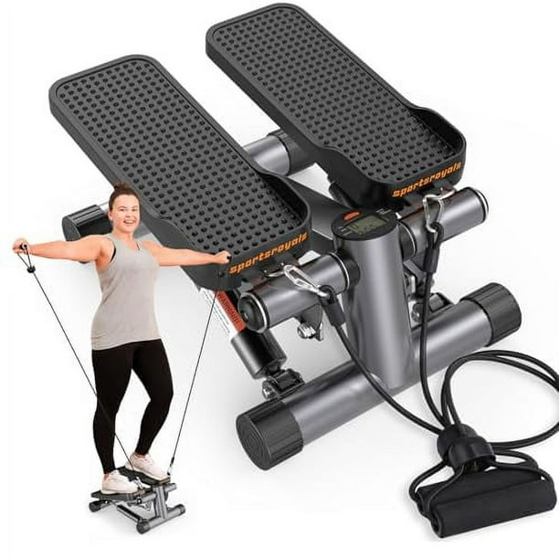 Sportsroyals Stair Stepper for Exercise Mini Steppers with Resistance Band Hydraulic Fitness Stepper Exercise Home Workout Equipment for Full Body Workout 330lbs Weight Capacity Walmart