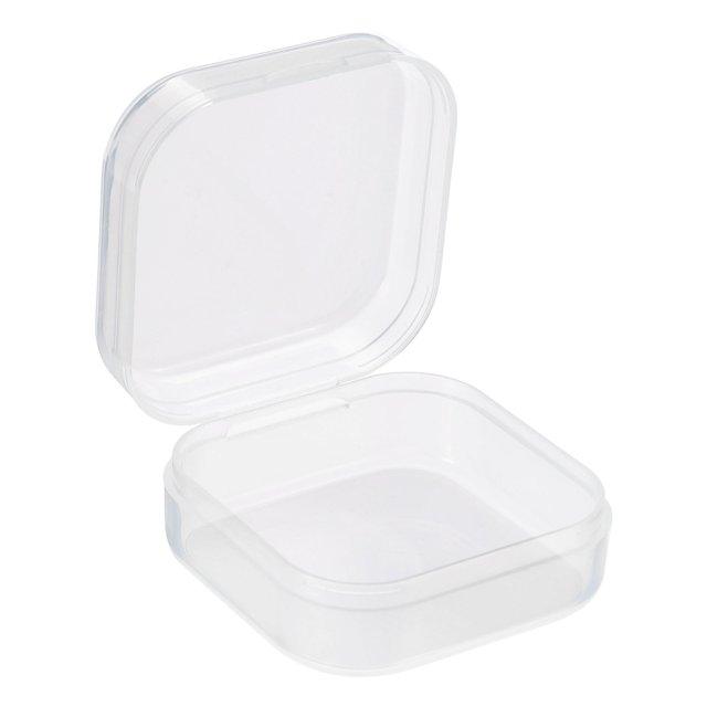 Unique Bargains 38x18mm Plastic Square Clear Storage Container Box with Lid, 12 Pack