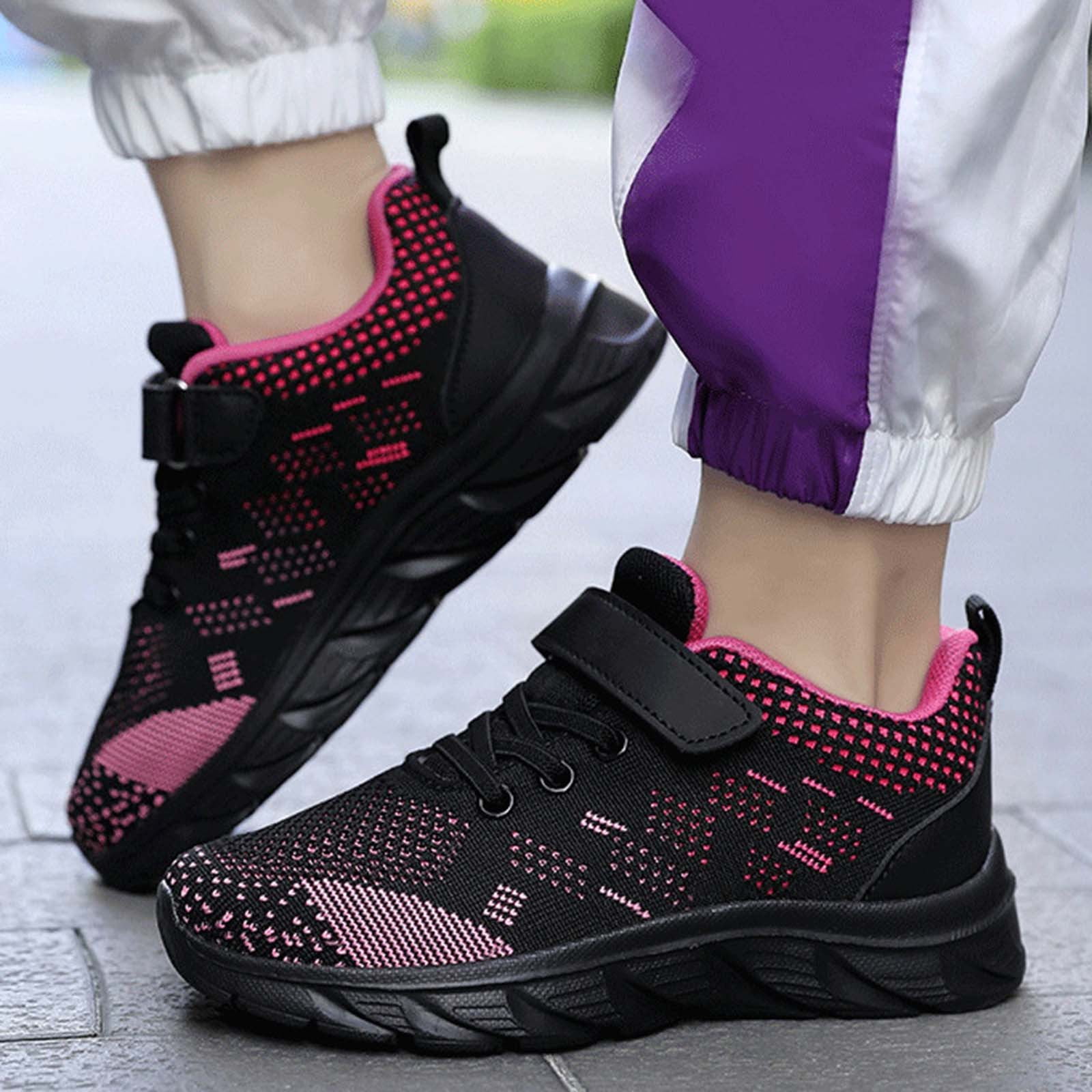 Toddler Shoes,Casual Sports Flying Woven Shoes Breathable Non Mesh Fashion Lightweight Sneakers,Toddler Boy Shoe,34,Hot Pink