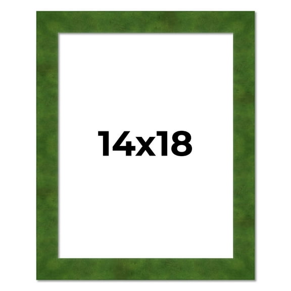 14x18 Frame Green Burl Solid Wood Picture Frame | 1.75 Inches Moulding Width | Interior Frame Depth