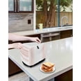 thumbnail image 4 of Pink Striped Toaster Cover 2 Slice, Modern White Striped Abstract Art Aesthetics Dustproof Bread Machine Oven Cover with Storage Pockets, Fits Most Kitchen Toasters Protector, 4 of 5