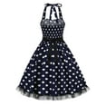 thumbnail image 4 of QUNYINEY Polka Dot Womens Spring Dresses Casual Sleeveless A-Line Dress V Neck Slip Flowy Midi Sundress, 4 of 6
