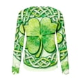 thumbnail image 5 of Zwiiyzr Womens Long Sleeve Hooded Sweatshirt Lucky Clover Print Fall Seasonal Pullover Cozy Fleece Relaxed Fit Green Theme Streetwear Green, 5 of 8