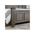 thumbnail image 4 of Majestic Formal Bedroom 1pc Eastern King Size Bed Gray Solid wood Furniture Posts Headboard FB Floral Pattern, 4 of 5