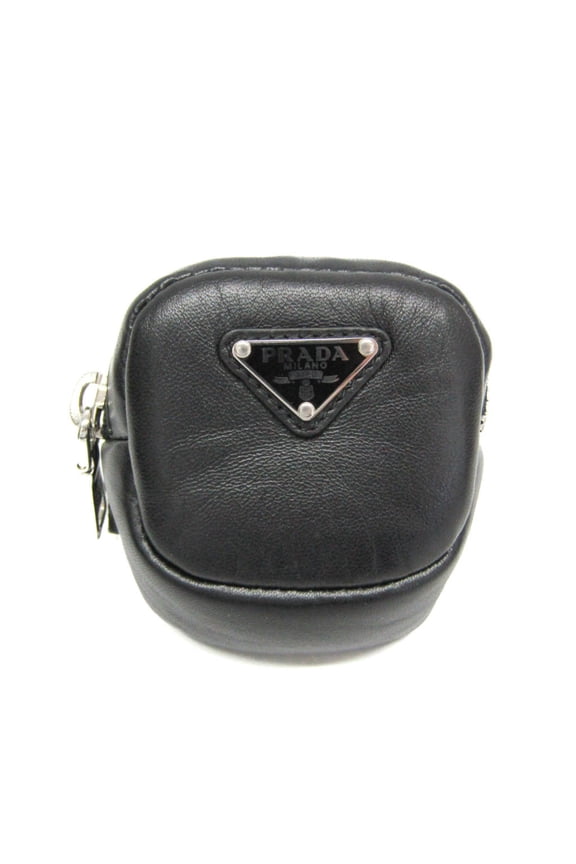 Pre-Owned Prada Belt Pouch 1TT137 Women,Men Leather Pouch Black (Good)