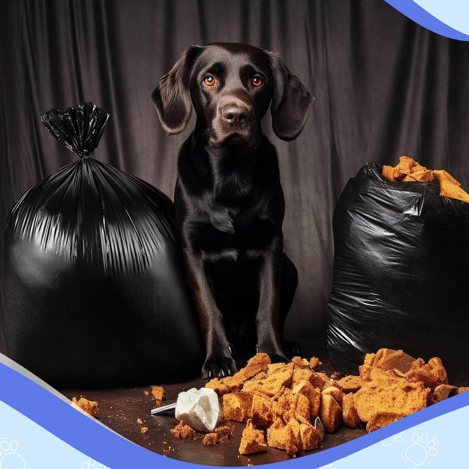 2 Packs 100pcs Black Dog Waste Bags 26" W x 33" l Dog Waste Station Can Liners Heavy Duty Thick Large Poop Bags for Pet Refill Rolls for Doggy Pet Outdoor