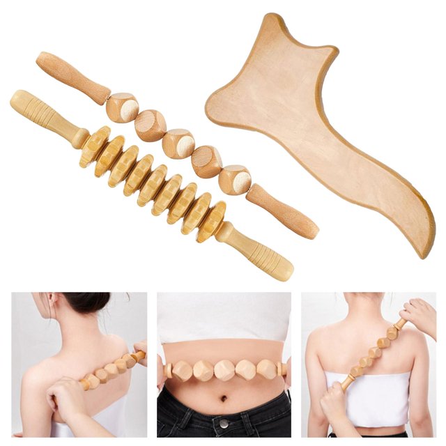 3 uds herramientas de de ador de drenaje linfático pa esculpir el cuerpo anticelulitis herramienta de Yinane Masajeador de madera