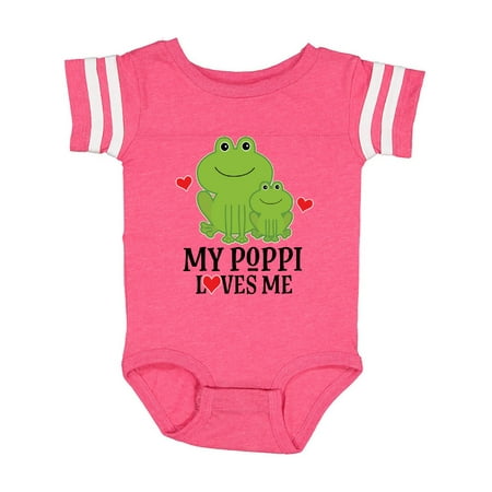 

Inktastic My Poppi Loves Me Grandson Frog Gift Baby Boy Bodysuit