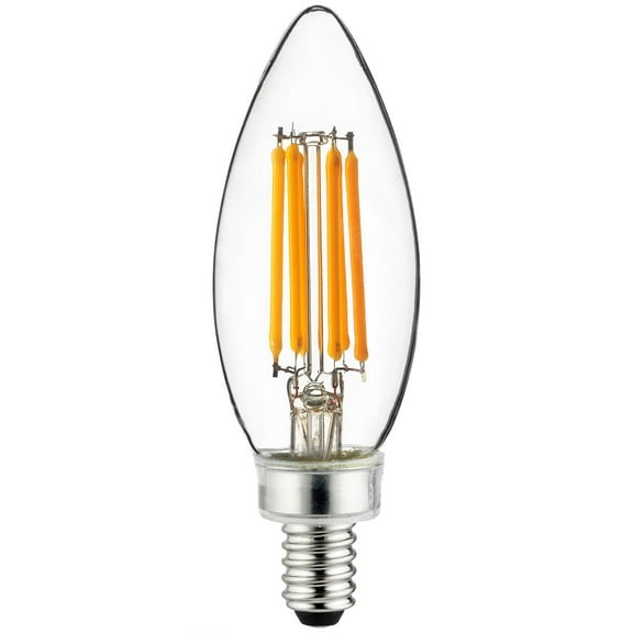 SUNLITE 5w LED Torpedo Filament Chandelier E12 Base 2700K Warm White - 60w equiv