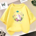 thumbnail image 3 of Bonita camiseta de algodón con dibujo de gato para niños y niñas, cuello redondo, manga corta, informal, estética, a la moda, para bebés, 3 of 5