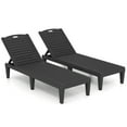 thumbnail image 4 of Gymax Outdoor Chaise Lounge Chairs Set of 2 w/ 5-Position Adjustable Backrests Easy Assembly Black, 4 of 6