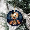 thumbnail image 3 of Happy Halloween Vampire Golden Retriever BOO with Pumpkins Fun and Spooky Ceramic Round Ornament Goldens Dog Lover Gifts Idea Home Tree Decor - 00018, 3 of 5